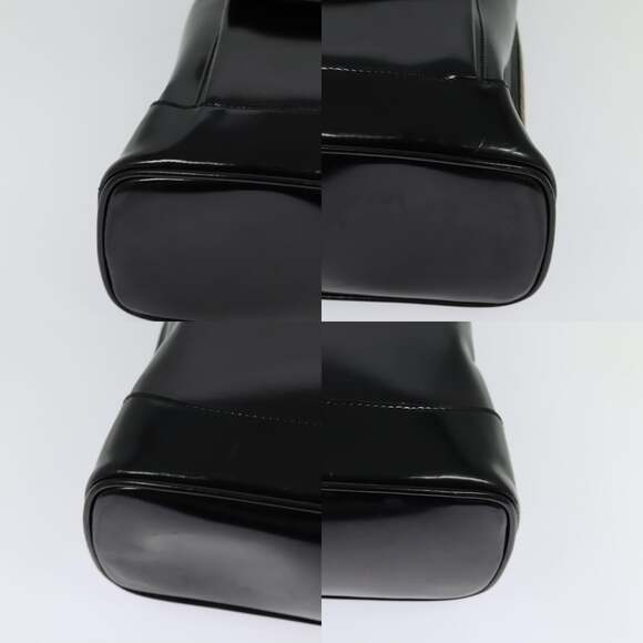 GUCCI Bamboo Shoulder Bag Enamel Black Gold - Picture 10 of 12